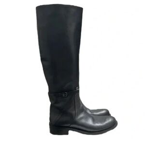 Bottega Venetta Black Leather Tall Riding Boots Size 37.5